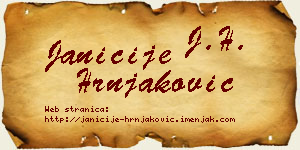 Janićije Hrnjaković vizit kartica